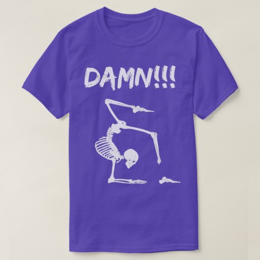 Skeleton Yoga grappig cadeau met halve meter T-shirt (Design voorkant)
