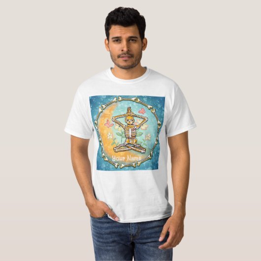 Skeleton Yoga T-shirt (Voorkant volledig)