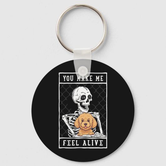 Skeleton You Feel Halloween Me Alive Sleutelhanger (Voorkant)