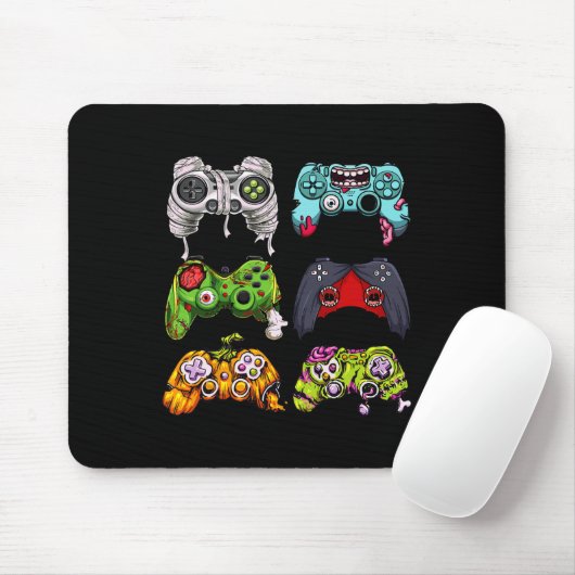 Skeleton Zombie Gaming Controllers Halloween Gamer Muismat (Met muis)