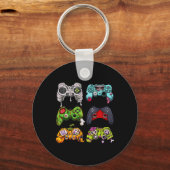 Skeleton Zombie Gaming Controllers Halloween Gamer Sleutelhanger (Voorkant)