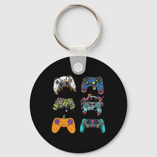 Skeleton Zombie Gaming Controllers Halloween voor Sleutelhanger (Voorkant)