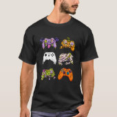Skeleton Zombie Gaming Controllers Mummy Halloween T-shirt (Voorkant)