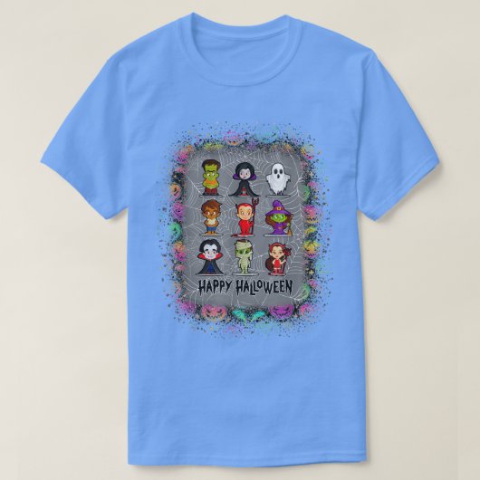 Skeleton Zombie Scary Pumpkin Vampire Halloween Bo T-shirt (Design voorkant)