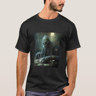 Skeleton Zombie Spelen Poker Game Kaarten Hallowee T-shirt