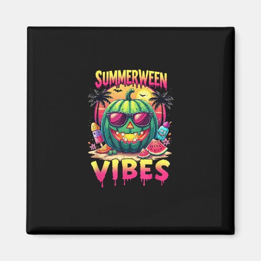 Skeleton Zomer Vibes Watermelon Jack-O Magneet (Voorkant)