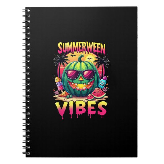 Skeleton Zomer Vibes Watermelon Jack-O Notitieboek (Voorkant)