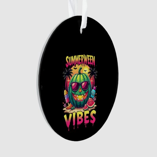Skeleton Zomer Vibes Watermelon Jack-O Ornament (voorkant)