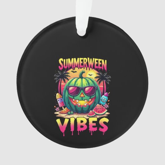 Skeleton Zomer Vibes Watermelon Jack-O Ornament (voorkant)