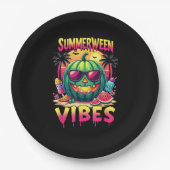 Skeleton Zomer Vibes Watermelon Jack-O Papieren Bordje (Voorkant)