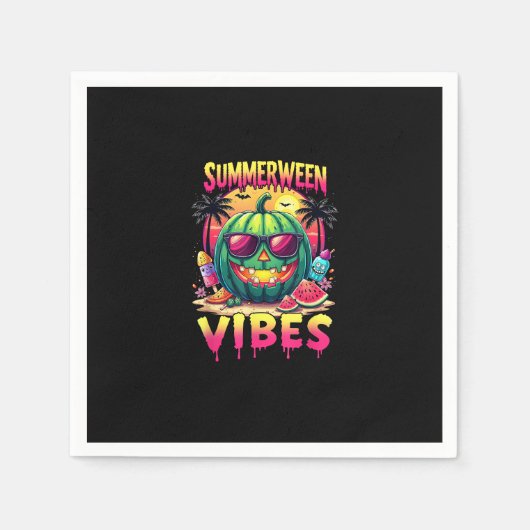 Skeleton Zomer Vibes Watermelon Jack-O Servet (Voorkant)