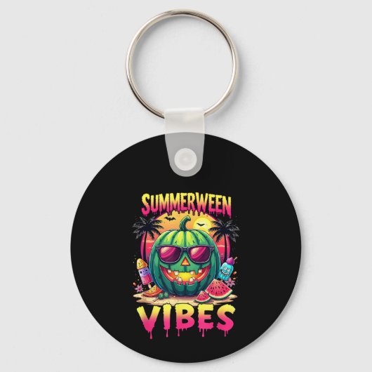 Skeleton Zomer Vibes Watermelon Jack-O Sleutelhanger (Voorkant)