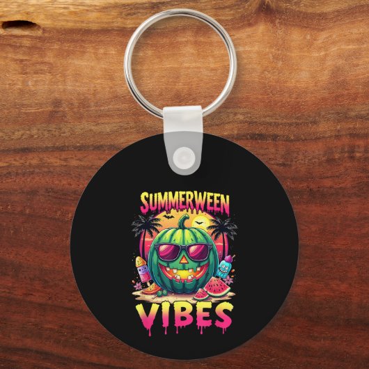 Skeleton Zomer Vibes Watermelon Jack-O Sleutelhanger (Voorkant)