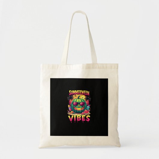 Skeleton Zomer Vibes Watermelon Jack-O Tote Bag (Voorkant)