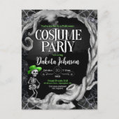 Skeleton Zwart Halloween Kostuum Feest Uitnodiging (Voorkant)