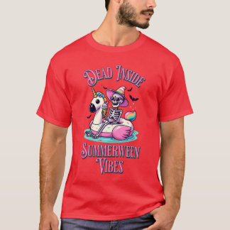 Skeleton Zwembad Drijver Summerween Sfeer Spooky Z T-shirt