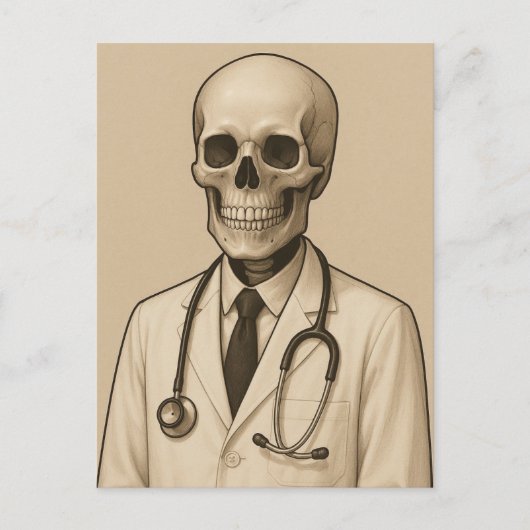 skeletonarts briefkaart (Voorkant)
