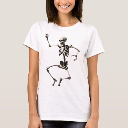 Skeletondansen in een dynamische pose t-shirt (Voorkant)