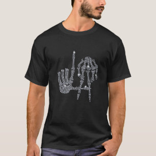 Skeletonhanden met La Rhinestone voor Halloween T-shirt