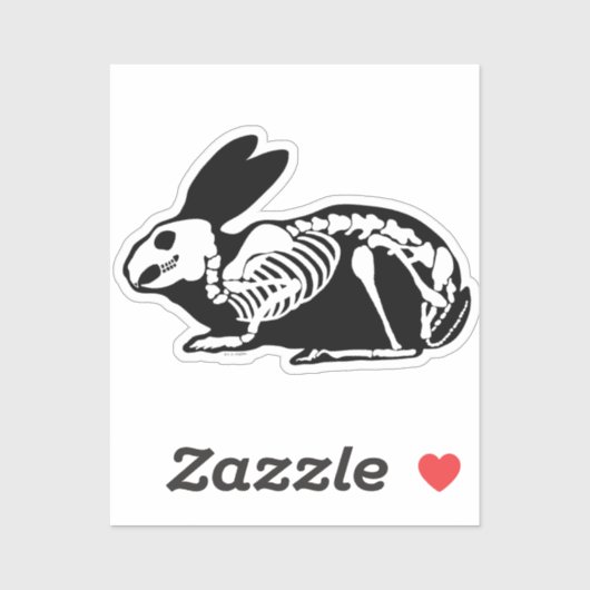 Skeletonkonijn Sticker (Vel)