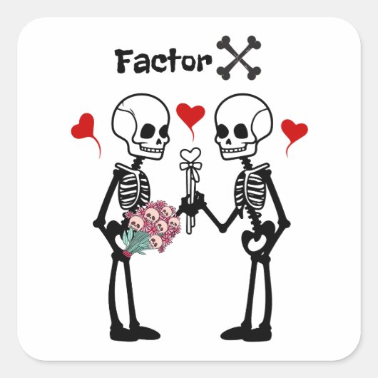 Skeletonliefhebbers Vierkante Sticker (Voorkant)