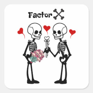Skeletonliefhebbers Vierkante Sticker
