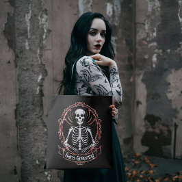 Skeletonnaam Gotische horror Gothic schedel Donker Tote Bag