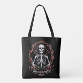 Skeletonnaam Gotische horror Gothic schedel Donker Tote Bag (Achterkant)