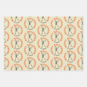 Skeletonpatroon Gepersonaliseerde Halloween Inpakpapier Vel (Voorkant 2)