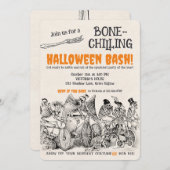 Skeletons 2 Bone-Chilling Halloween Party Kaart (Voorkant / Achterkant)