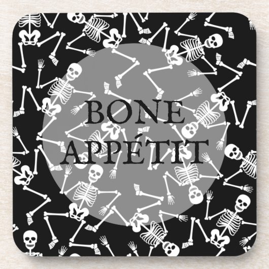 Skeletons BONE APPÉTIT Bier Onderzetter (Voorkant)