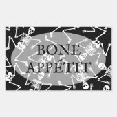 Skeletons BONE APPÉTIT Rechthoekige Sticker (Voorkant)