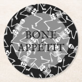Skeletons BONE APPÉTIT Ronde Kartonnen Onderzetter (Voorkant)