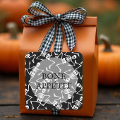 Skeletons BONE APPÉTIT Vierkante Sticker