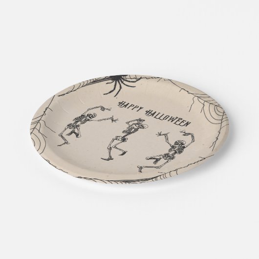 Skeletons Cocktails Halloween Party Papieren Bordje (Gekanteld)