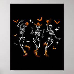 Skeletons Dance Cowboy Western Halloween Kostuum M Poster