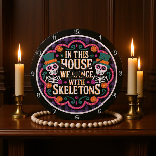 Skeletons Dance House Halloween Graphic Grote Klok