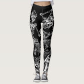 Skeletons Danse Macabre Black Leggings (Voorkant)