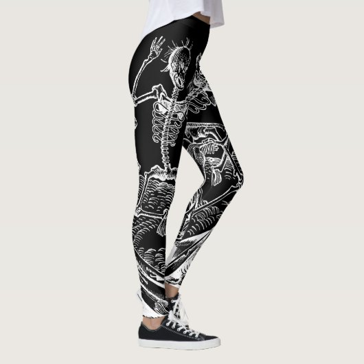 Skeletons Danse Macabre Black Leggings (Rechts)