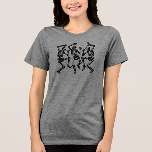 Skeletons Dansen Vibe Tri-Blend Shirt (Voorkant)