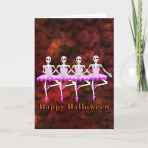 Skeletons dansend ballet "Happy Halloween" Kaart