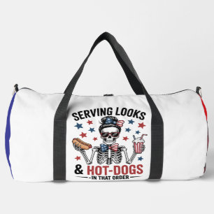 Skeletons die serveren van looks en hotdogs plunjezak