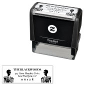 Skeletons Gothic Halloween Naam & Retour Adres Zelfinktende Stempel (In situ)