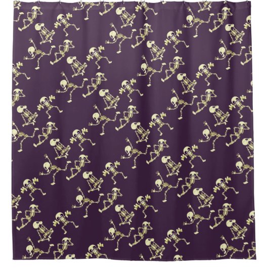 Skeletons Halloween Douchegordijn (Voorkant)