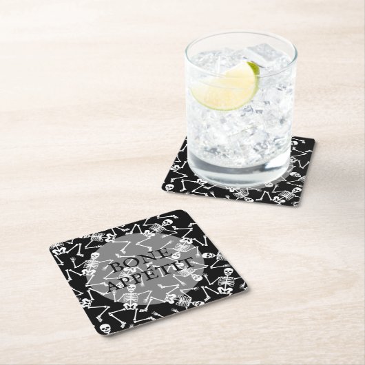 Skeletons Halloween Kartonnen Onderzetters (Insitu)