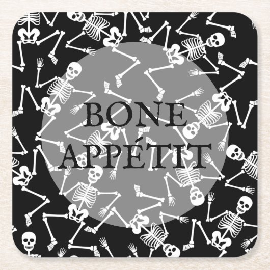 Skeletons Halloween Kartonnen Onderzetters (Voorkant)