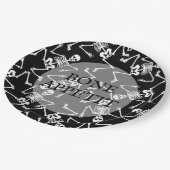 Skeletons Halloween Party Black Papieren Bordje (Gekanteld)