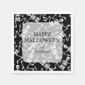Skeletons Halloween Party Black Servet (Voorkant)