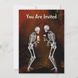 Skeletons Halloween Party Invitation Kaart