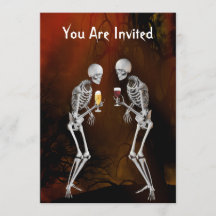 Skeletons Halloween Party Invitation